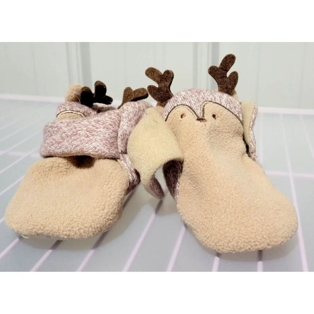 Cat & Jack Baby Reindeer Bootie Slippers Brown Size 6-9M